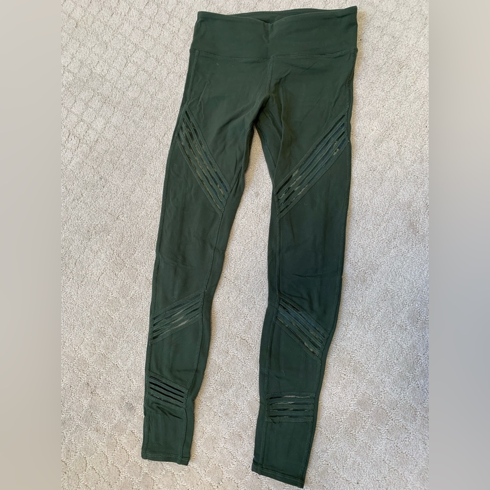 Alo yoga moto leggings, khaki green xs